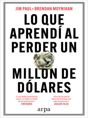 cover image of Lo que aprendí al perder un millón de dólares